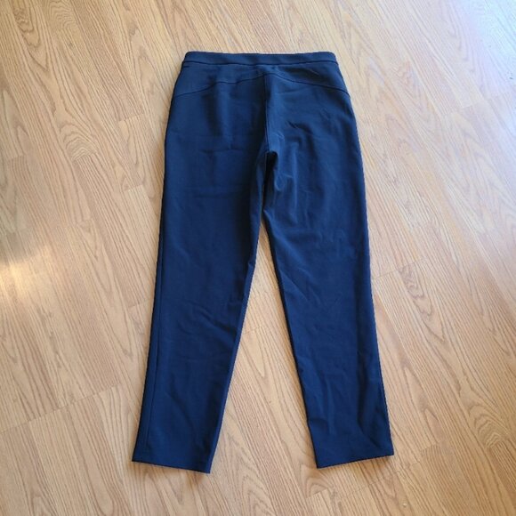 LULULEMON SCUBA-LIKE STRETCH FLAT FRONT TROUSER PANTS BACK YOKE REFLECTIVE HEM S - Picture 4 of 8